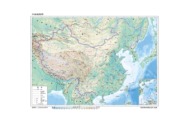 中国地势图11600万