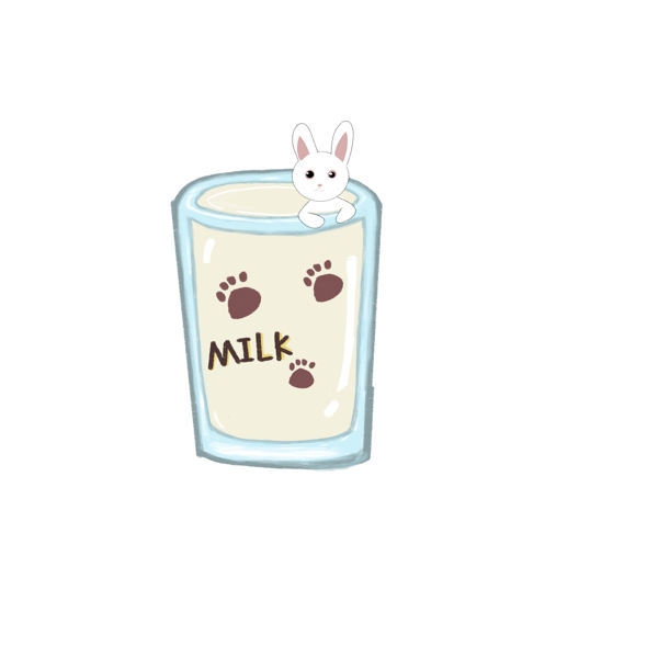 兔子装饰可爱牛奶杯