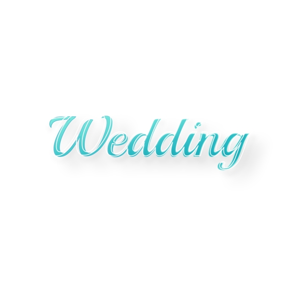 蓝色渐变婚礼字体设计