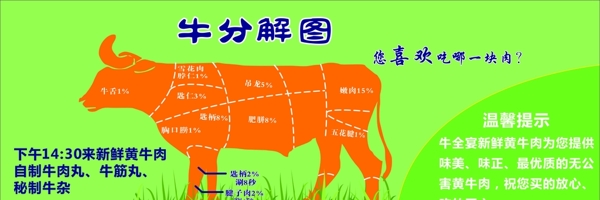牛部位分割图
