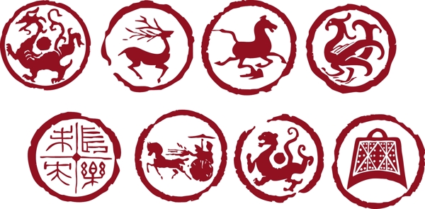 傳統(tǒng)瓦當(dāng)矢量素材
