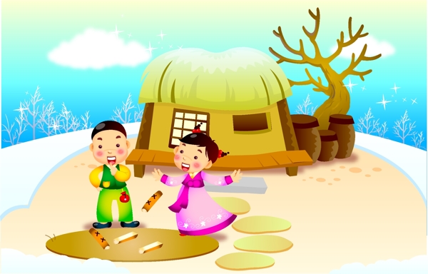 韩国插画卡通儿童