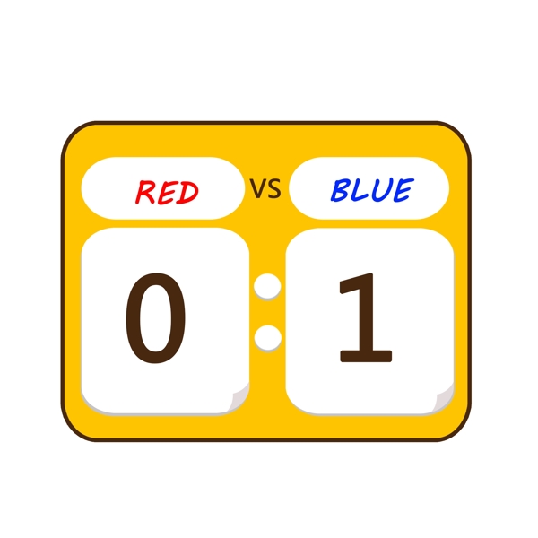 卡通篮球日运动01红蓝黄色比分牌元素