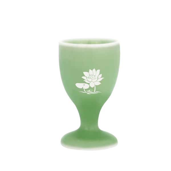 酒杯实物绿色陶瓷酒杯