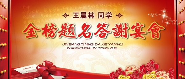 金榜題名答謝宴會海報(bào)圖片