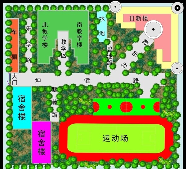 江南學(xué)校平面圖圖片