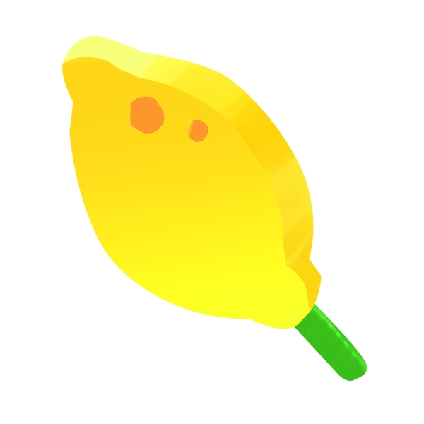 黄色冰淇淋插画