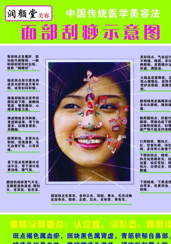 面部刮痧示意圖圖片
