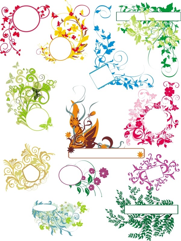 歐美花紋4390矢量EPS