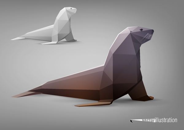 海狮立面体动物模型