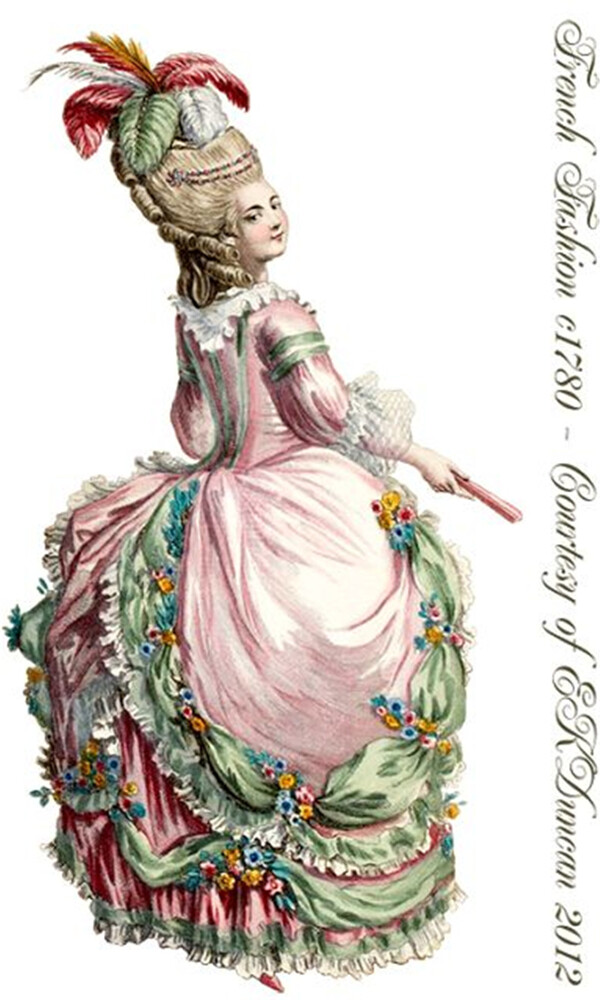 欧式古典洛可可裙装设计图