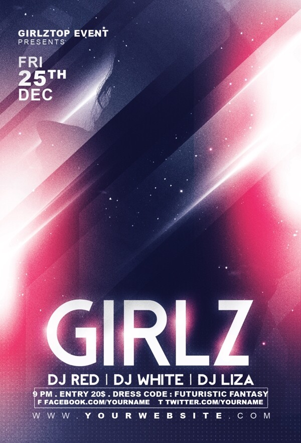 GIRLZ宣傳單模板
