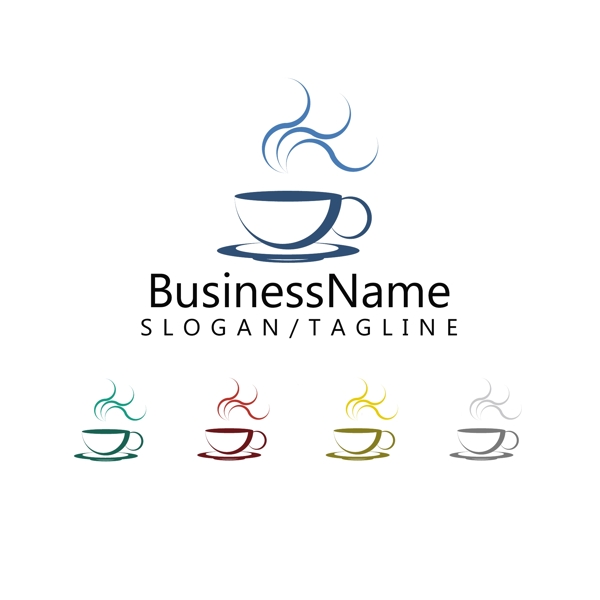 精美時尚咖啡店鋪logo設計矢量源文件