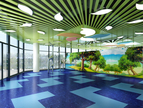 现代幼儿园大厅装修效果图