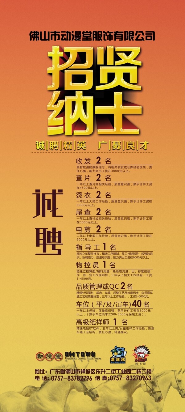 服飾公司招聘