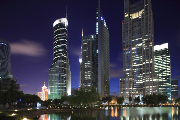 上海浦东新区的美丽夜景图片