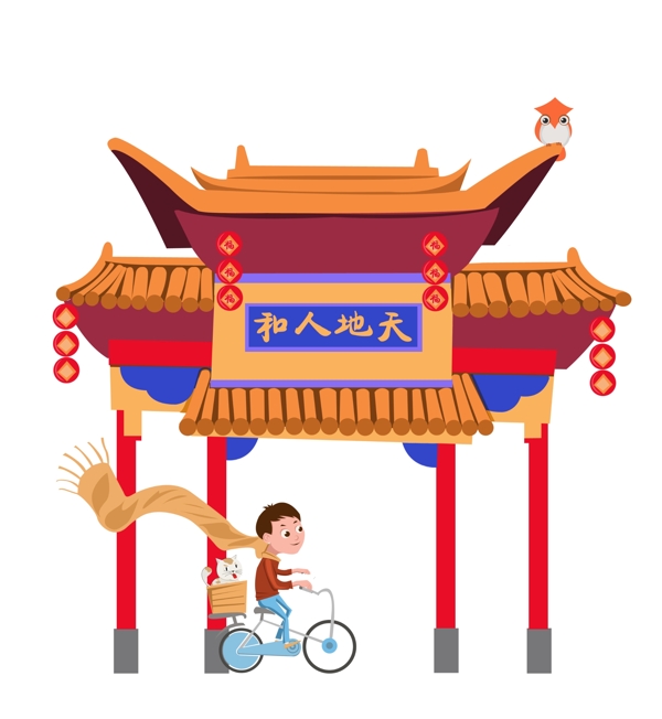 卡通牌樓