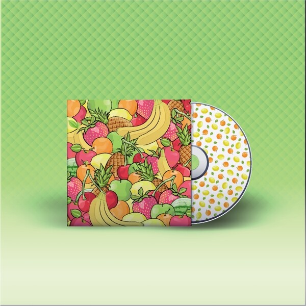 水果装饰图案光盘包装背景