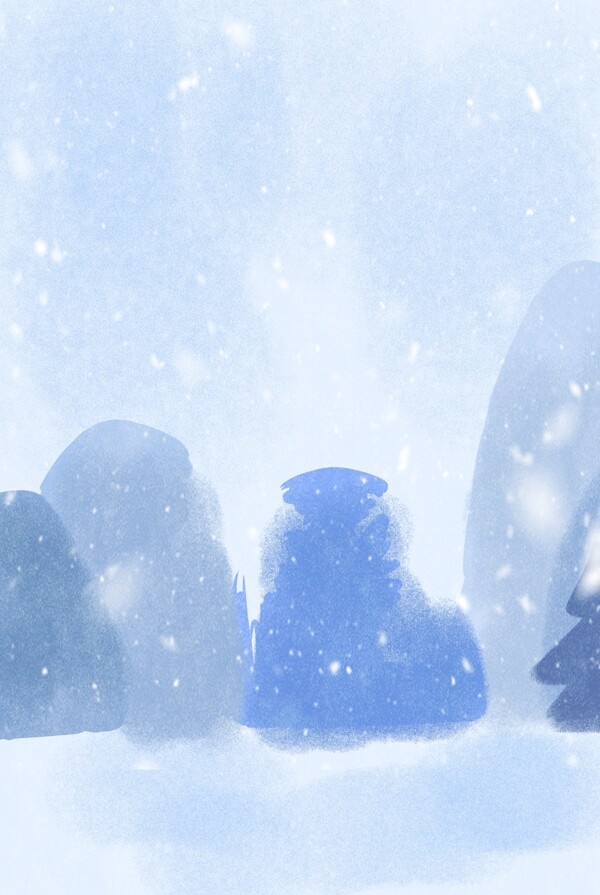 蓝色创意圆弧雪景背景