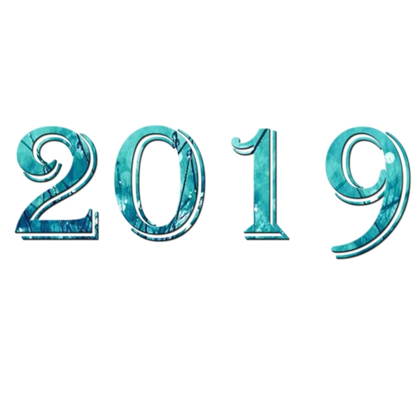 千庫原創(chuàng)藍色2019藝術字