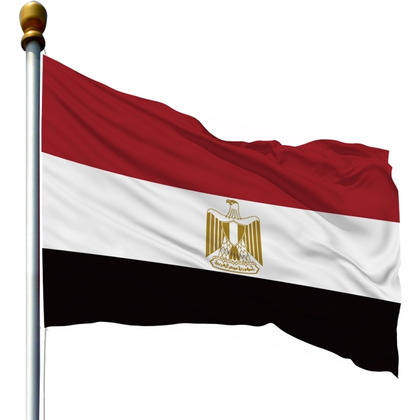 带旗杆的埃及国旗