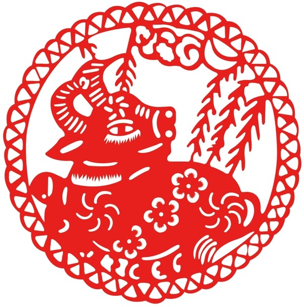 生肖圓形牛圖片