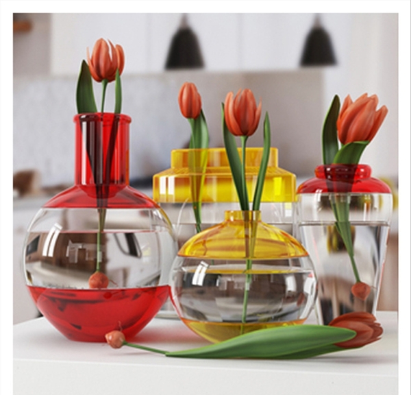 室内盆栽花瓶模型