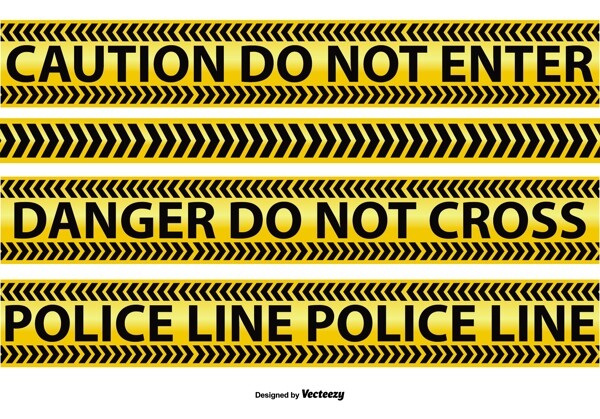 警方和警告线向量