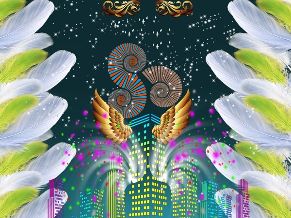 北歐翅膀輕奢背景墻
