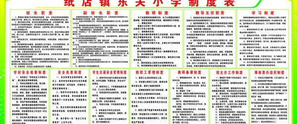 東關(guān)小學(xué)制度展板圖片