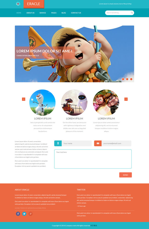 扁平大氣HTML5模版Eracle
