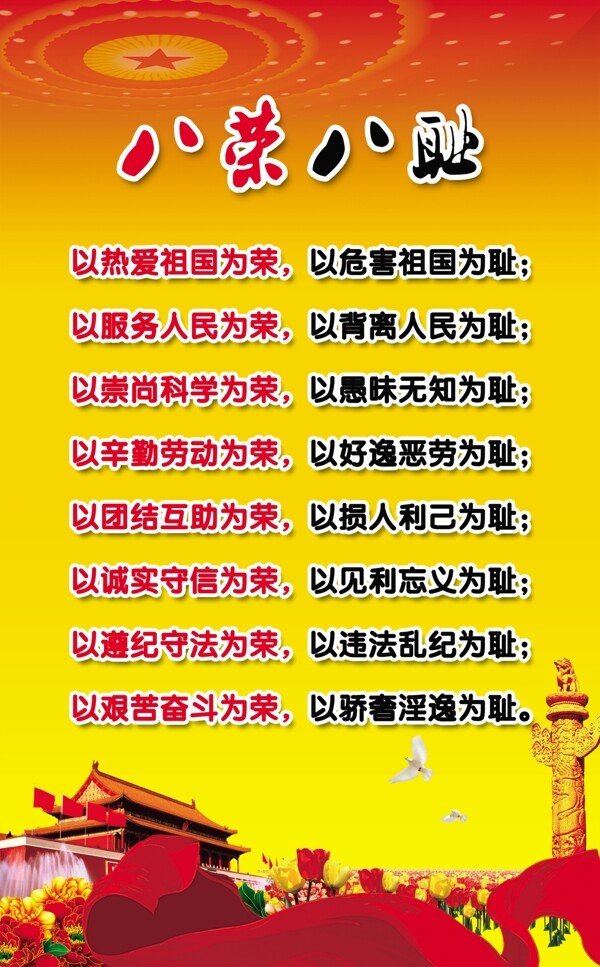 八榮八恥背景