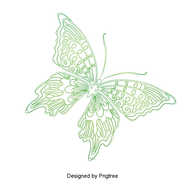 简单的手绘美学蝴蝶图案