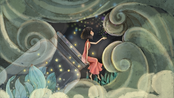 治愈系漂流瓶女孩