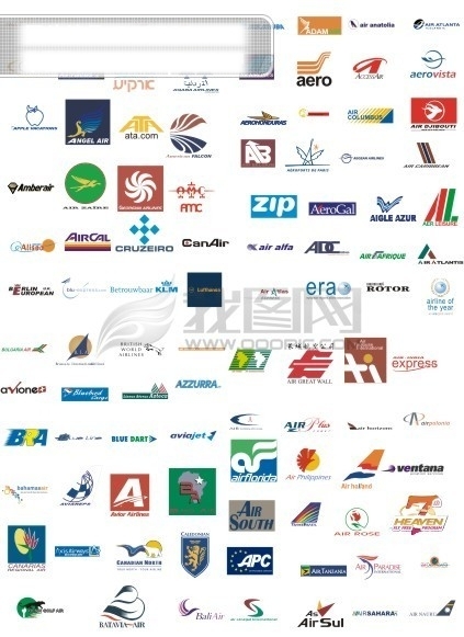 多种航空公司logo