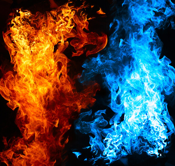 蓝色和红色火焰图片