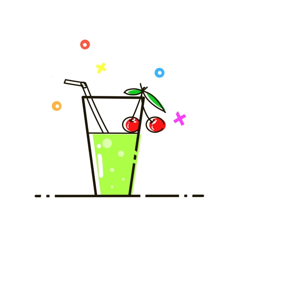 手繪卡通蘋果汁果汁飲料