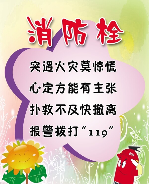 消防栓卡通安全知識圖片