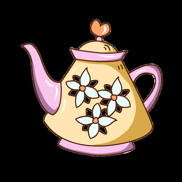 手绘兰花茶壶茶壶