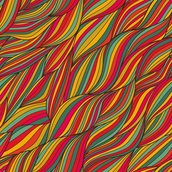 矢量無(wú)縫摘要手繪圖案
