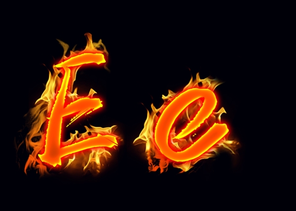 火焰英文字母Ee分层
