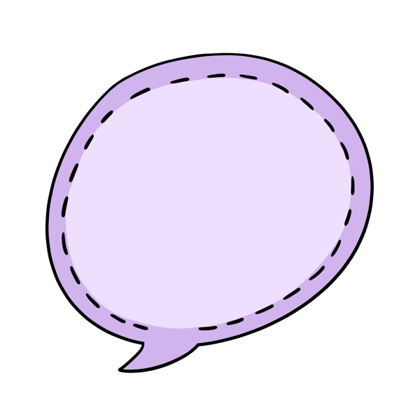 卡通紫色创意对话框文本框