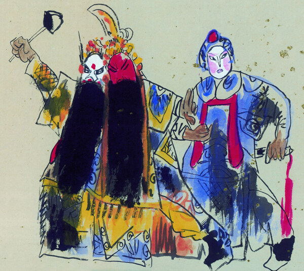 京劇人物國(guó)畫圖片