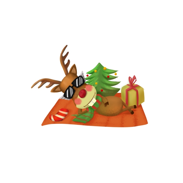 欢乐圣诞节搞笑麋鹿形象