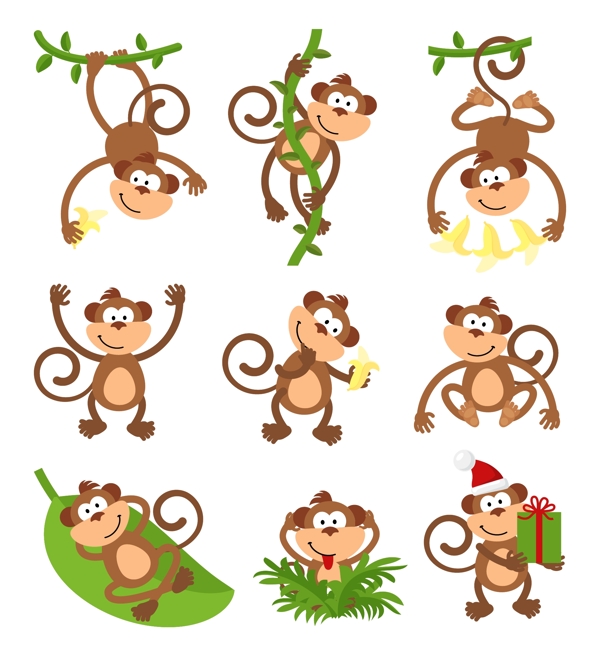 卡通动物猴子图片