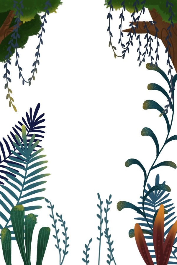 森林植物装饰边框