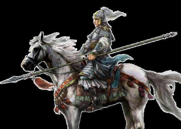 彩绘骑马的战士图案