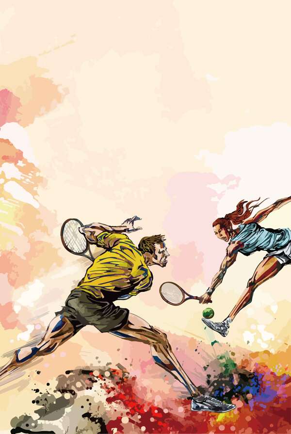网球运动背景