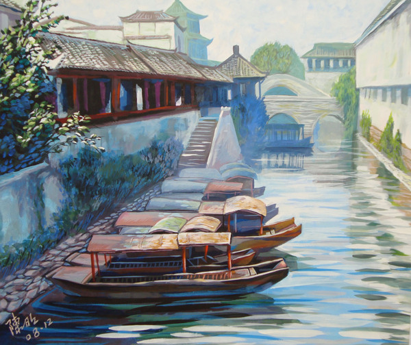 風景油畫圖片