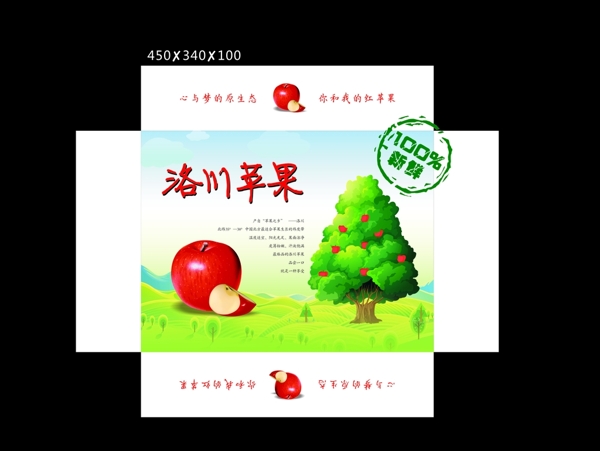 苹果包装洛川苹果包装彩盒图片